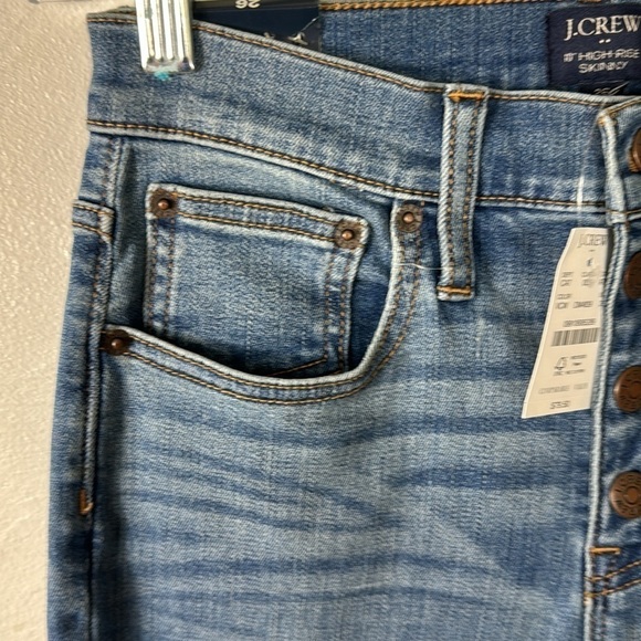 J. Crew 10" High Rise Skinny Stretch Jean Women's 26 Blue Inseam 27" Raw Hem NWT - Picture 5 of 13